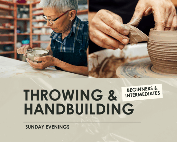 Throwing & Handbuilding Ceramics - Beg-Int - 3 Hour Classes - Sunday PM