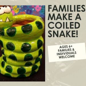 Families Make a Coiled Snake Workshop- 1.5 hours-Sunday, July 12th