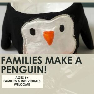Families Make a Pinch Pot Penguin Workshop- 1.5 hours-Sunday, December 20th